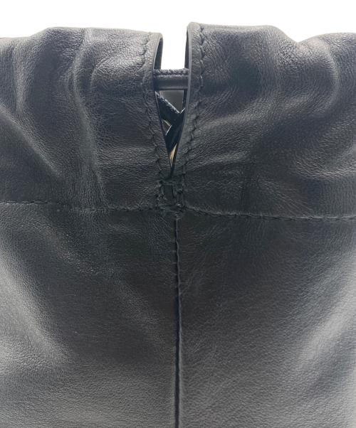 JIL SANDER（ジルサンダー）JIL SANDER (ジルサンダー) ドローストリングバッグ 巾着バッグ ベージュ×ブラックの古着・服飾アイテム