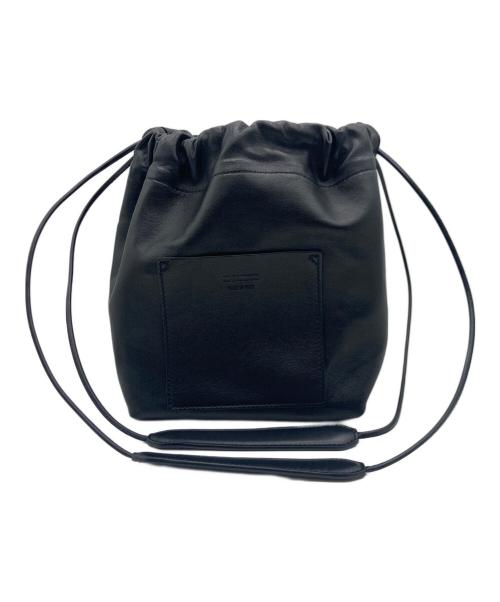 JIL SANDER（ジルサンダー）JIL SANDER (ジルサンダー) ドローストリングバッグ 巾着バッグ ベージュ×ブラックの古着・服飾アイテム