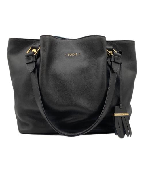 TOD'S（トッズ）TOD'S (トッズ) TOD'S フラワーハンドバッグ ブラック×ブルーの古着・服飾アイテム