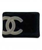 CHANELシャネル）の古着「CHANEL カンボン ココマーク  カードケース」｜ブラック