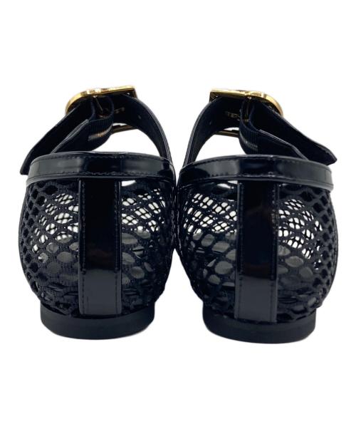 Le Talon GRISE（ル タロン グリーズ）Le Talon GRISE (ル タロン グリーズ) Le Talon GRISE ナイロンメッシュ フラットシューズ ブラック サイズ:22 1/2の古着・服飾アイテム