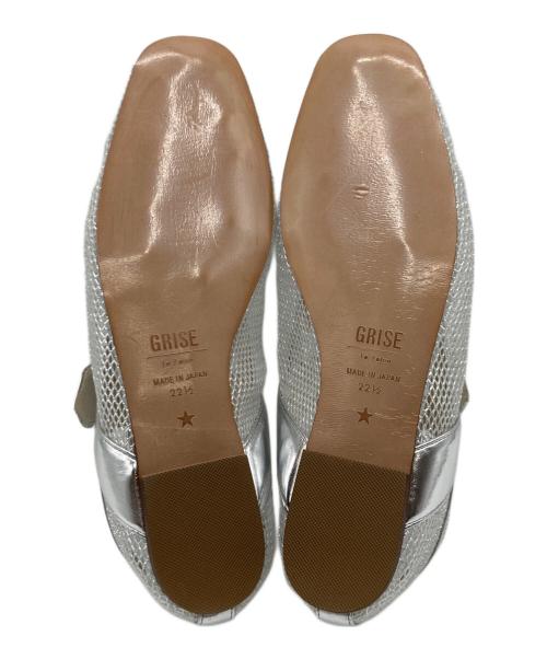 Le Talon GRISE（ル タロン グリーズ）Le Talon GRISE (ル タロン グリーズ) Le Talon GRISE ナイロンメッシュ フラットシューズ シルバー サイズ:22 1/2の古着・服飾アイテム