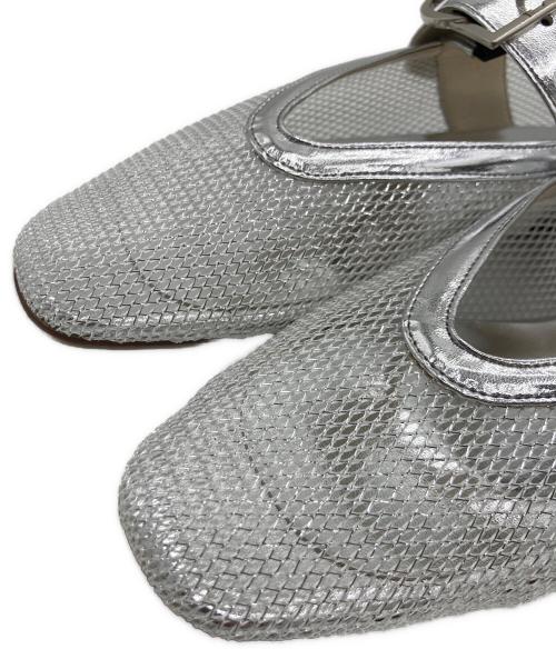 Le Talon GRISE（ル タロン グリーズ）Le Talon GRISE (ル タロン グリーズ) Le Talon GRISE ナイロンメッシュ フラットシューズ シルバー サイズ:22 1/2の古着・服飾アイテム
