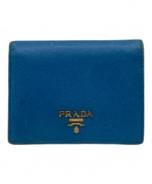 PRADA（プラダ）の古着「PRADA サフィアーノ 2つ折り財布」｜スカイブルー