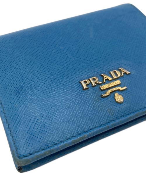PRADA（プラダ）PRADA (プラダ) PRADA サフィアーノ 2つ折り財布 スカイブルーの古着・服飾アイテム