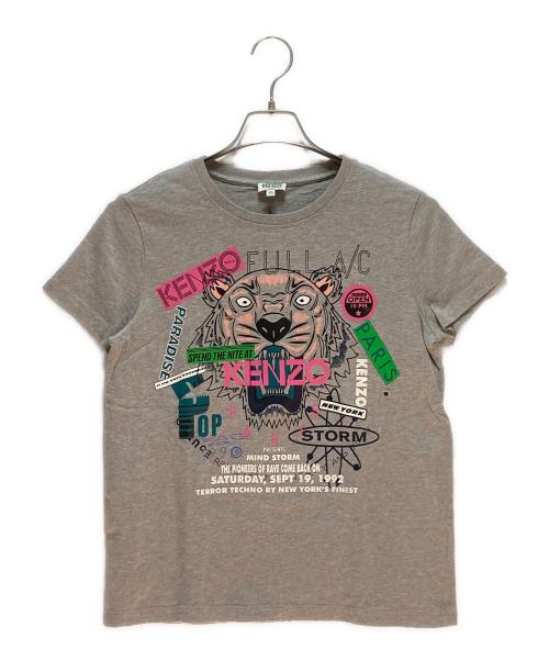 KENZO（ケンゾー）KENZO (ケンゾー) KENZO プリントTシャツ グレー×ピンク×グリーン サイズ:XSの古着・服飾アイテム
