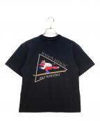 maison kitsune×and wanderメゾンキツネ×アンドワンダー）の古着「MAISON KITSUNE × and wander skiing for dry citton T」｜ブラック×レッド