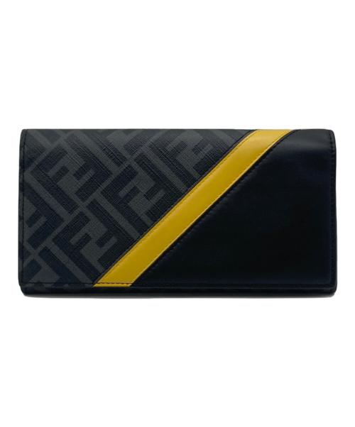 FENDI（フェンディ）FENDI (フェンディ) FENDI 長財布 グレー×ブラック×イエローの古着・服飾アイテム
