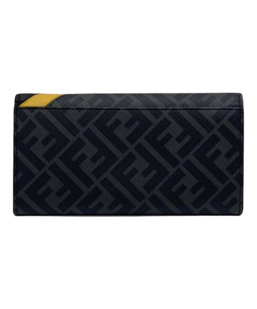 FENDI（フェンディ）FENDI (フェンディ) FENDI 長財布 グレー×ブラック×イエローの古着・服飾アイテム