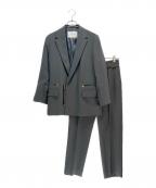 CULLNIクルニ）の古着「ZIP JKT CHARCOAL/BELTED SLACKSCHARCOAL」｜グリーン