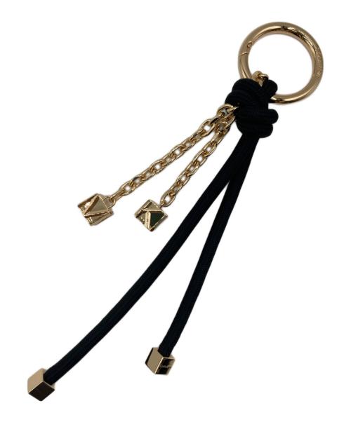 MICHAEL KORS（マイケル・コース）MICHAEL KORS (マイケル・コース) ゴールドストーン＆コードバッグチャーム ゴールド×ブラック 未使用品の古着・服飾アイテム