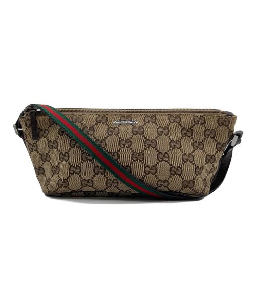 GUCCI（グッチ）GUCCI (グッチ) GUCCI　ショルダーポーチ ブラウン×ベージュの古着・服飾アイテム