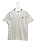 PLAY COMME des GARCONSプレイコムデギャルソン）の古着「PLAY COMME des GARCONS Tシャツ」｜ホワイト×ゴールド