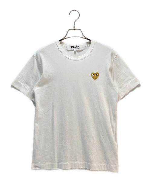 PLAY COMME des GARCONS（プレイコムデギャルソン）PLAY COMME des GARCONS (プレイコムデギャルソン) PLAY COMME des GARCONS Tシャツ ホワイト×ゴールド サイズ:Sの古着・服飾アイテム