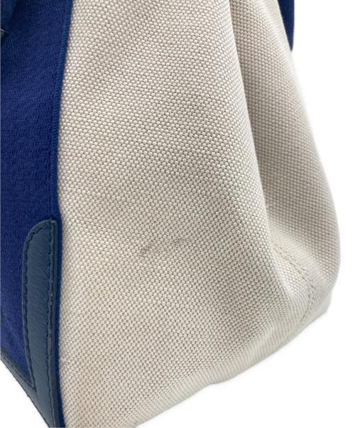 BALENCIAGA（バレンシアガ）BALENCIAGA (バレンシアガ) BALENCIAGA ネイビーカバス トートバッグ アイボリー×ネイビーの古着・服飾アイテム