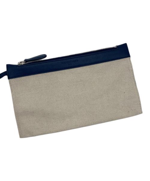 BALENCIAGA（バレンシアガ）BALENCIAGA (バレンシアガ) BALENCIAGA ネイビーカバス トートバッグ アイボリー×ネイビーの古着・服飾アイテム