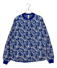 SHINYA KOZUKA（シンヤコズカ）の古着「SHINYA KOZUKA ヘンリーネックカットソー」｜ブルー×ホワイト