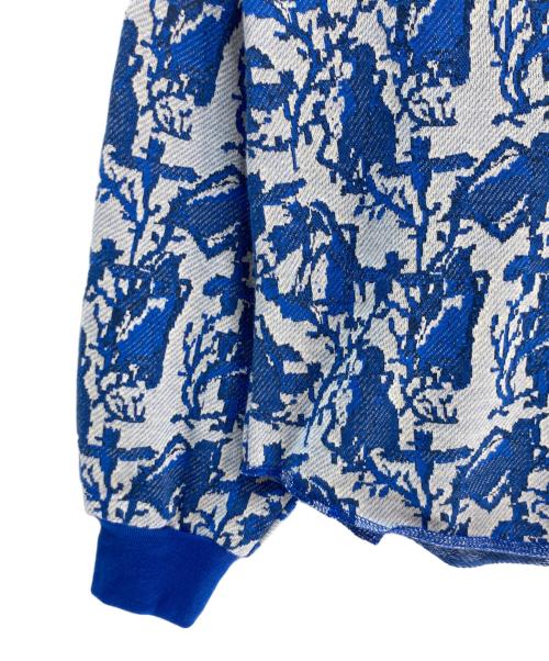 SHINYA KOZUKA（シンヤコズカ）SHINYA KOZUKA (シンヤコズカ) SHINYA KOZUKA ヘンリーネックカットソー ブルー×ホワイト サイズ:Sの古着・服飾アイテム