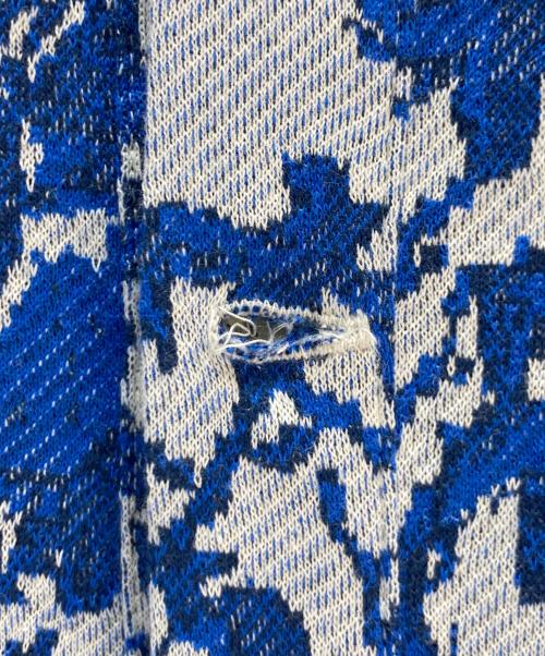 SHINYA KOZUKA（シンヤコズカ）SHINYA KOZUKA (シンヤコズカ) SHINYA KOZUKA ヘンリーネックカットソー ブルー×ホワイト サイズ:Sの古着・服飾アイテム