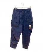 stofストフ）の古着「ツータックサルエルパンツ」｜ネイビー