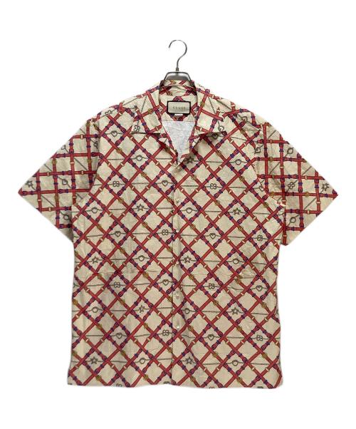 GUCCI（グッチ）GUCCI (グッチ) GUCCI ペーパーエフェクトベルトボウリングシャツ ベージュ サイズ:44の古着・服飾アイテム