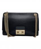 FURLAフルラ）の古着「FURLA（フルラ）チェーンショルダーバッグ」｜ブラック×ゴールド