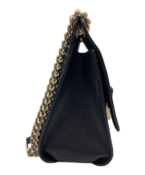 FURLA（フルラ）FURLA (フルラ) FURLA（フルラ）チェーンショルダーバッグ ブラック×ゴールドの古着・服飾アイテム