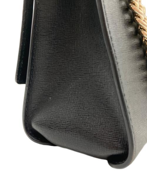 FURLA（フルラ）FURLA (フルラ) FURLA（フルラ）チェーンショルダーバッグ ブラック×ゴールドの古着・服飾アイテム