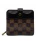 LOUIS VUITTON（ルイ ヴィトン）の古着「LOUIS VUITTON コンパクト・ジップ ダミエ」｜ブラウン