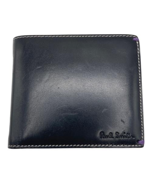 PAUL SMITH（ポールスミス）Paul Smith (ポールスミス) 2つ折り財布 ブラック×パープルの古着・服飾アイテム