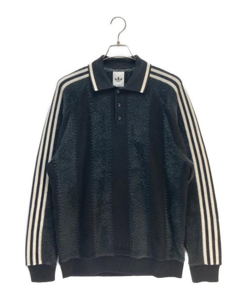 adidas（アディダス）adidas (アディダス) adidas プレミアム ニット ジャージ ブラック サイズ:Lの古着・服飾アイテム