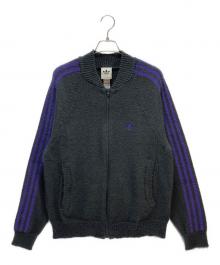 adidas（アディダス）の古着「adidas SST トラックトップ ニット」｜グレー×パープル