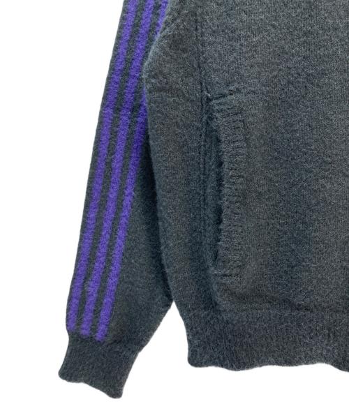 adidas（アディダス）adidas (アディダス) adidas SST トラックトップ ニット グレー×パープル サイズ:Mの古着・服飾アイテム