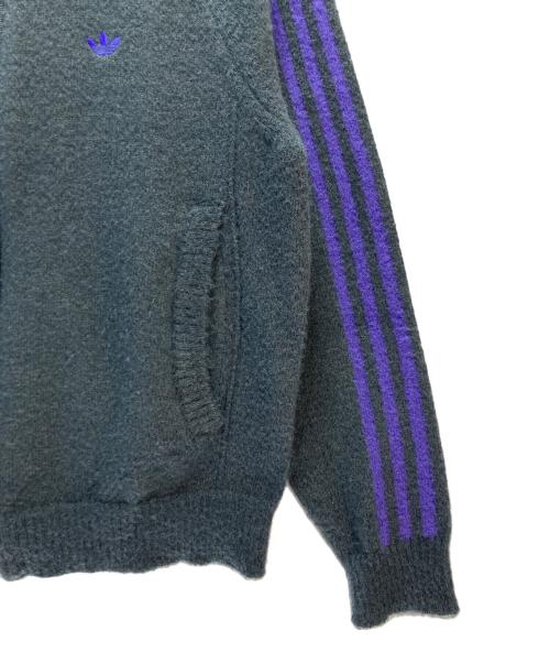 adidas（アディダス）adidas (アディダス) adidas SST トラックトップ ニット グレー×パープル サイズ:Mの古着・服飾アイテム