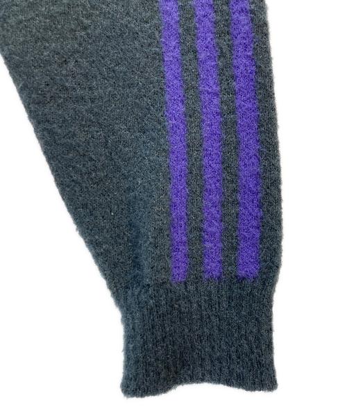 adidas（アディダス）adidas (アディダス) adidas SST トラックトップ ニット グレー×パープル サイズ:Mの古着・服飾アイテム