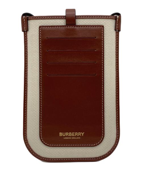 BURBERRY（バーバリー）BURBERRY (バーバリー) BURBERRY スマホショルダーバッグ ベージュ×ブラウンの古着・服飾アイテム