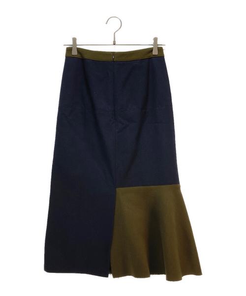 MARNI（マルニ）MARNI (マルニ) MARNI アシンメトリースカート オリーブ×ネイビー サイズ:38の古着・服飾アイテム