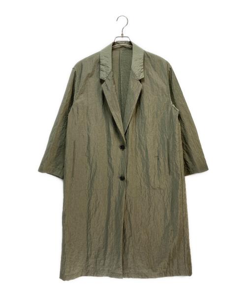 heliopole（エリオポール）heliopole (エリオポール) SHINY SHEER LIGHT COAT オリーブ サイズ:36の古着・服飾アイテム