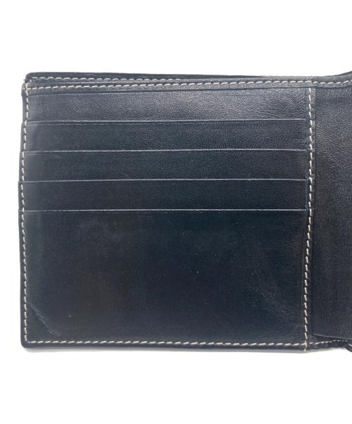 FENDI（フェンディ）FENDI (フェンディ) FENDI ズッカ柄 2つ折り財布 ネイビー×グレーの古着・服飾アイテム