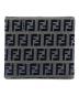 FENDI (フェンディ) FENDI ズッカ柄 2つ折り財布 ネイビー×グレー：6000円