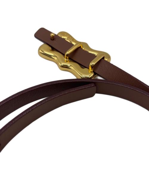 IENA（イエナ）IENA (イエナ) A VACATION (ア ヴァケーション) IENA A vacation レザーベルト ブラウン×ゴールドの古着・服飾アイテム
