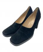 GUCCIグッチ）の古着「GUCCI スクエアトゥ ヒールパンプス」｜ブラック