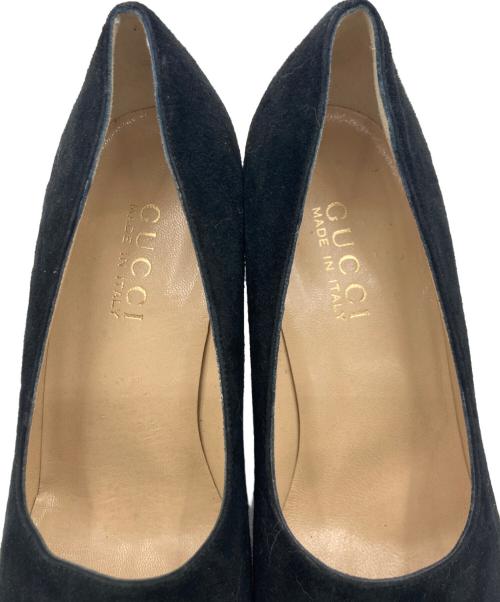 GUCCI（グッチ）GUCCI (グッチ) GUCCI スクエアトゥ ヒールパンプス ブラック サイズ:37 1/2の古着・服飾アイテム