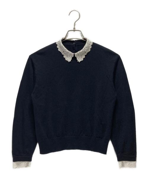 23区（ニジュウサンク）23区 (ニジュウサンク) 23区(ニジュウサンク) エンブロイダリー フラワーレースコンビニット ブラック サイズ:32の古着・服飾アイテム