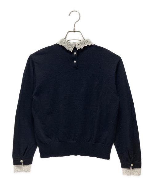 23区（ニジュウサンク）23区 (ニジュウサンク) 23区(ニジュウサンク) エンブロイダリー フラワーレースコンビニット ブラック サイズ:32の古着・服飾アイテム