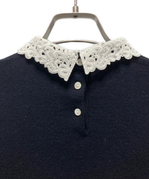 23区（ニジュウサンク）23区 (ニジュウサンク) 23区(ニジュウサンク) エンブロイダリー フラワーレースコンビニット ブラック サイズ:32の古着・服飾アイテム