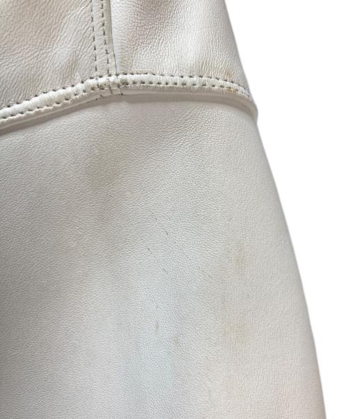 pellepelle（ペレペレ）pellepelle (ペレペレ) レザージャケット ホワイト×ブルー サイズ:46の古着・服飾アイテム