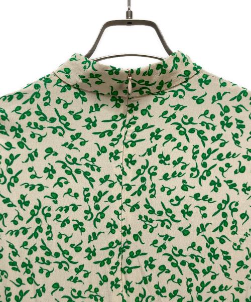 GANNI（ガニー）GANNI (ガニー) GANNI ミディワンピース ホワイト×グリーン サイズ:36の古着・服飾アイテム