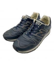 NEW BALANCE（ニューバランス）の古着「NEW BALANCE M670NVY レザースニーカー」｜ネイビー