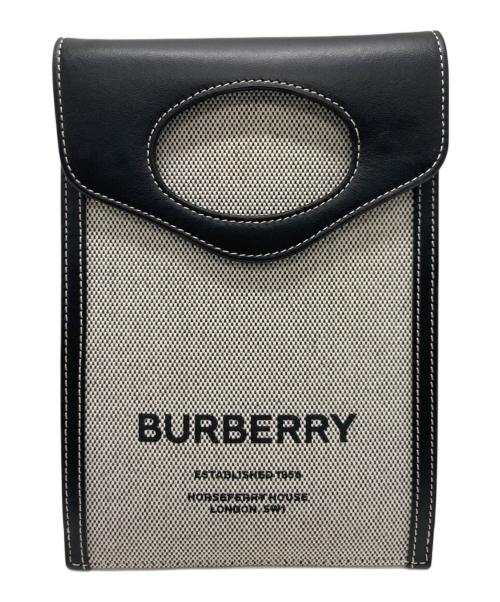 BURBERRY（バーバリー）BURBERRY (バーバリー) スマホショルダーバッグ グレー×ブラックの古着・服飾アイテム